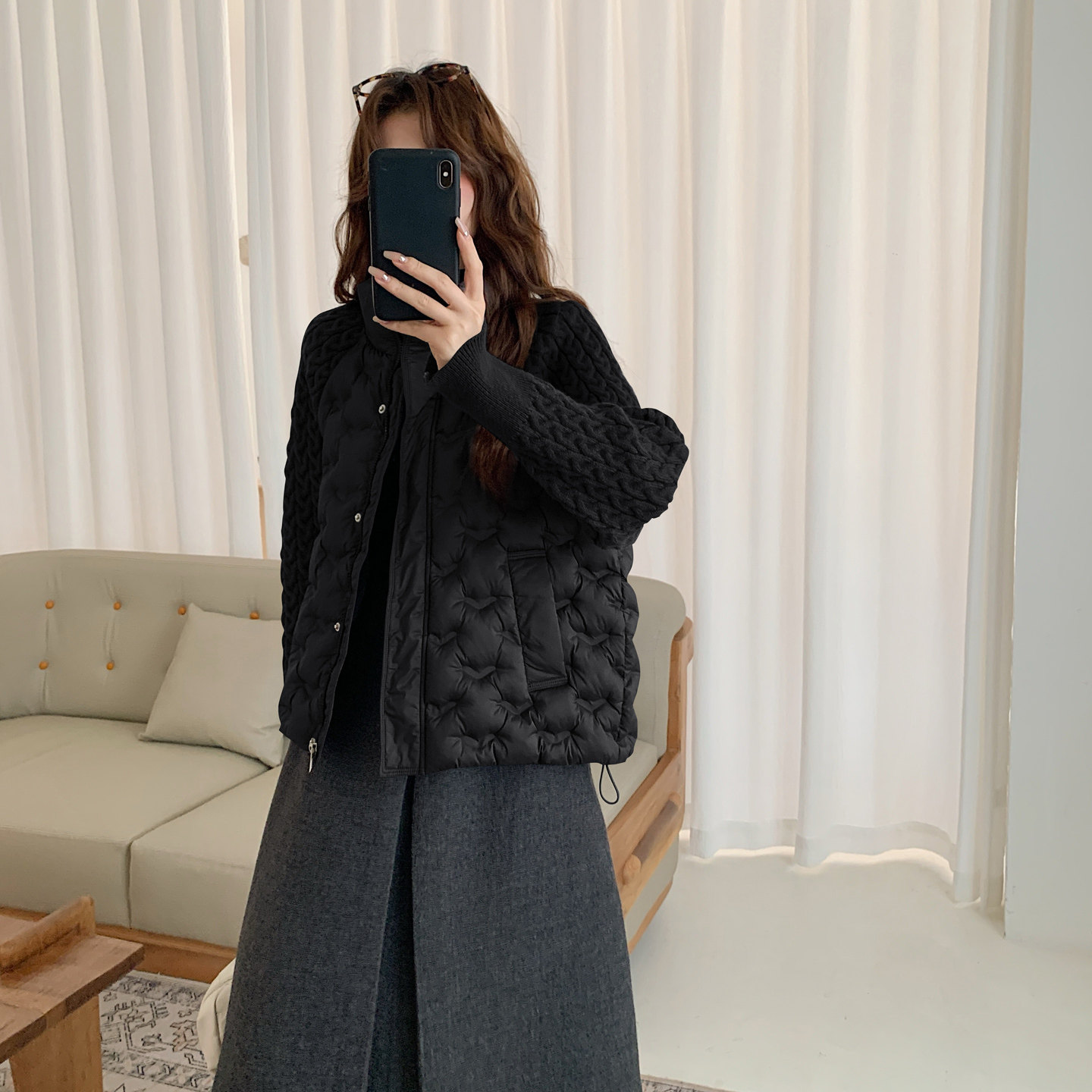 韩系短款立领小个子保暖棉服女