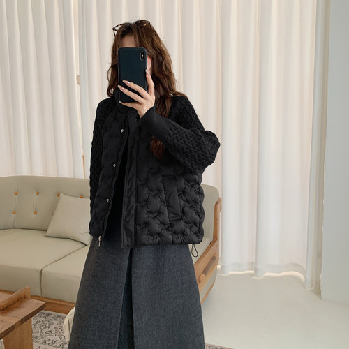 韩系短款立领小个子保暖棉服女