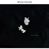 一口小苹果 无厘头 可爱通勤mini苹果核可叠戴耳钉耳夹