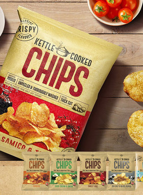 丹麦进口恩美斯薯片原切Kettle Cooked Chips厚带皮土豆膨化零食