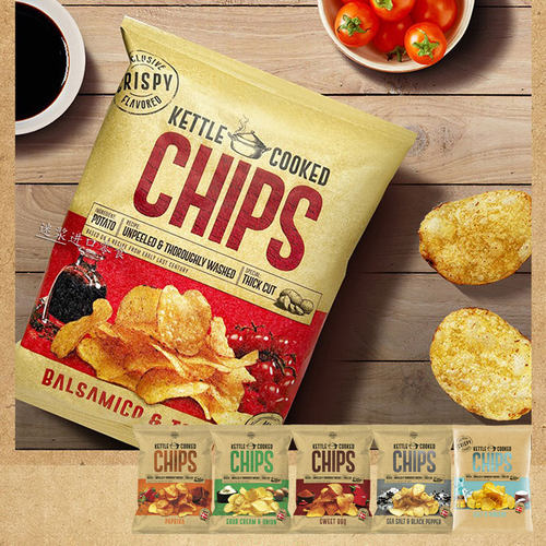 丹麦进口恩美斯薯片原切Kettle Cooked Chips厚带皮土豆膨化零食