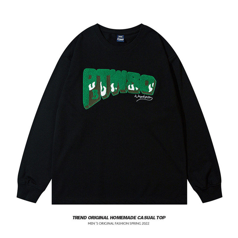 fearless无所畏惧原创潮牌秋装新款男女绿色英文刺绣卫衣炸街上衣