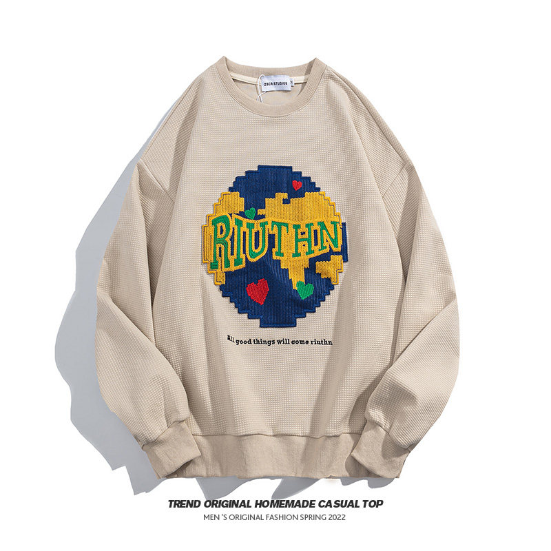 fearless无所畏惧原创潮牌秋装新款男女刺绣拼色字母卫衣炸街上衣