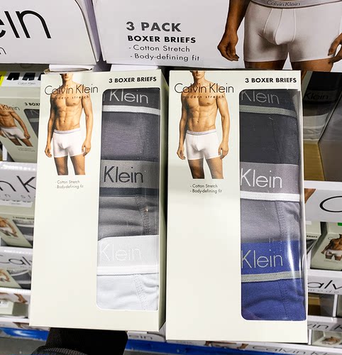 开市客代购ck男士内裤纯棉四角