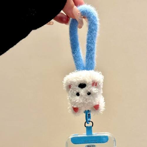 森系ins帽子西高地公仔手机挂绳