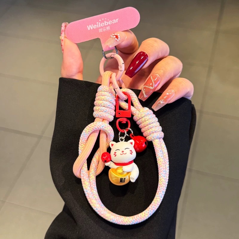 招财猫吊坠手机挂绳可爱挂件