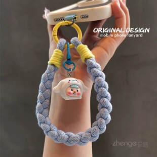 手机挂绳女手腕短款 可爱吊坠编织绳旅游手提链手机壳电话套吊绳新