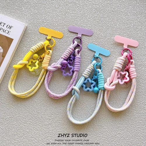 调色盘手机挂绳腕带编织钥匙扣