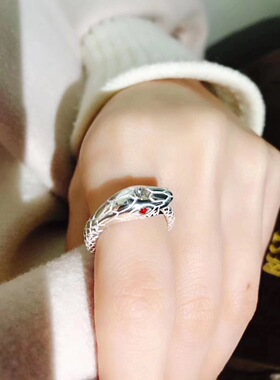 泰国佛饰品 阿赞力矿 纯银蛇戒指 咬尾蛇戒 精美戒指