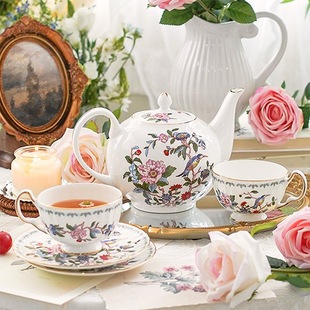 山姆 Aynsley安斯丽雀鸟茶具套装礼盒9件 陶瓷茶杯家用会客办公
