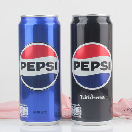 泰国进口pepsi/百事可乐原味+零度无糖可乐碳酸汽水饮料铝罐325ml