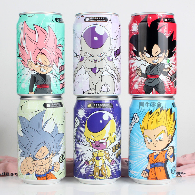 台湾ocean bomb七龙珠孙悟空联名收藏版水蜜桃果味气泡水碳酸饮料