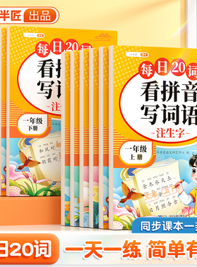 看拼音写词语练习一二三年级语文系统识字巩固提高生字注音多音字练习与过关测试1-6年级上下册小学生儿童同步词汇积累教育类书籍