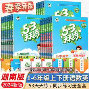 同步练习册人教版 2024新版 一年级二年级三年级四五六上册下册语文数学英语湘少版 53天天练湖南版 小学5.3天天练同步训练全套五三5