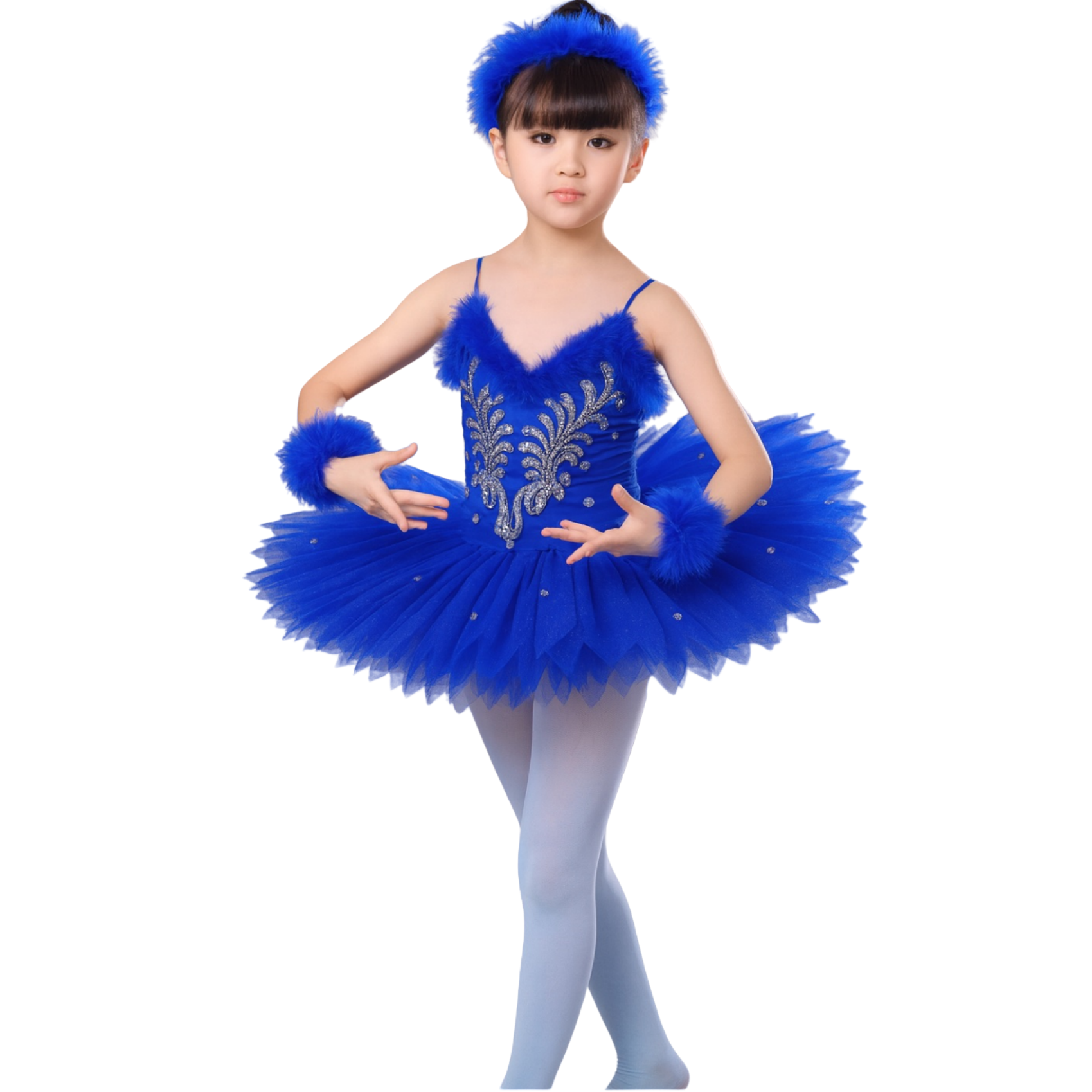 芭蕾演出服儿童芭蕾比赛专业表演服宝蓝色蓬蓬裙女孩芭蕾舞裙