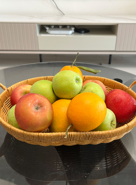 GP18椭圆形36X26X7CM双耳仿藤编茶室水果盘 ins风时尚居家小吃篮