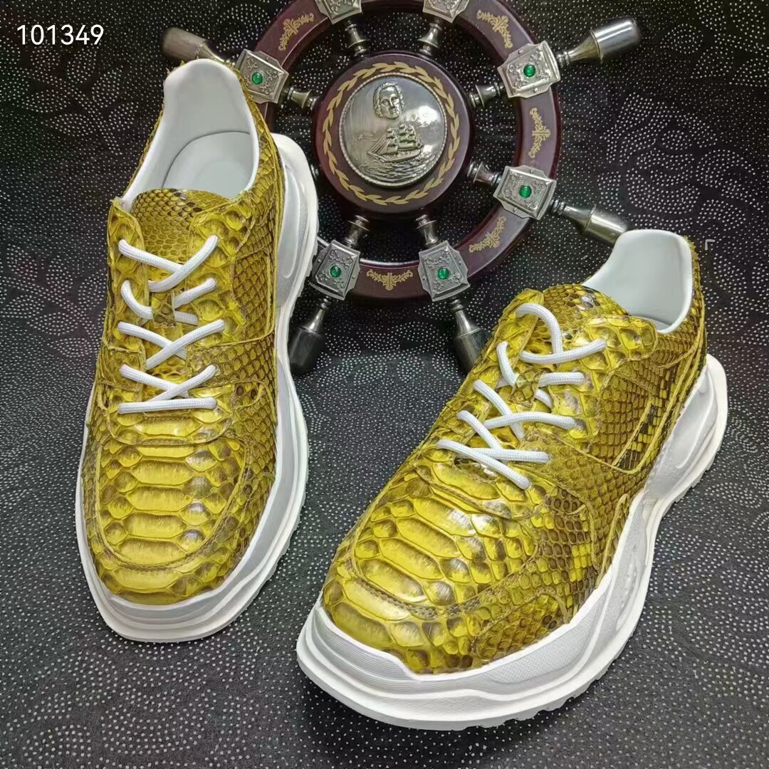 蟒蛇皮男鞋运动休闲2025年新时尚休闲鞋