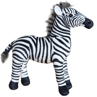 仿真斑马公仔毛绒玩具儿童安抚玩偶小马驹布娃娃动物园道具男女孩