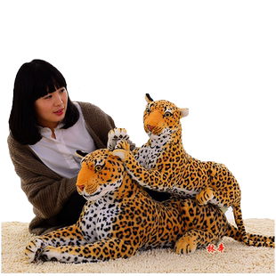 仿真花豹公仔猎豹美洲豹毛绒玩具金钱豹玩偶儿童布娃娃抱枕大号