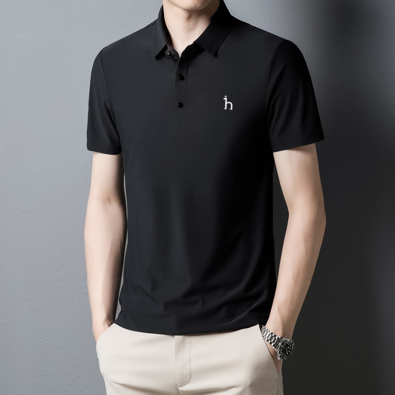 清仓捡漏~哈吉斯邦德夏季新款男士冰丝短袖T恤翻领polo衫轻奢高端