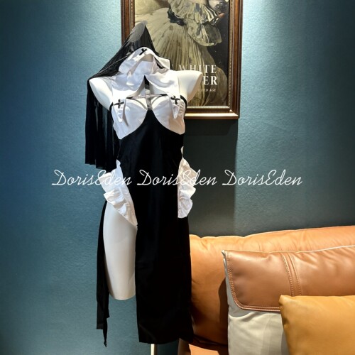 DE家·禁忌之恋·性感纯欲修女套装万圣节cos高开叉长裙制服女