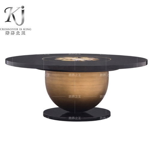 拉卡萨轻奢风别墅样板间圆茶几