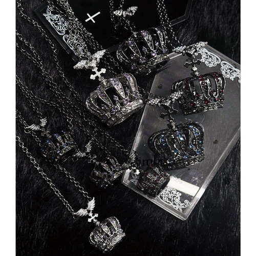 特殊色+翼天使冠冕+ Kirakiss日系手作皇冠项链毛衣链