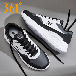 361男鞋2025新款官方皮面运动鞋男361度旗舰店正品减震回弹跑步鞋