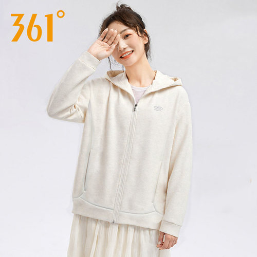 361度开襟运动卫衣女2026秋季新连帽女款常规舒适上衣562434001AF