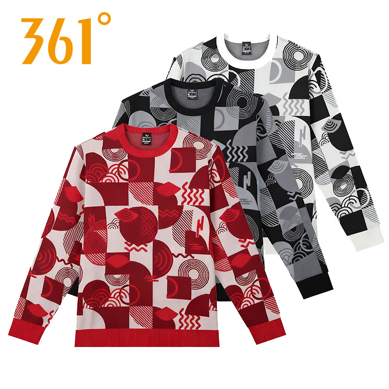 361度套头毛衫男2025秋季新款保暖舒适圆领毛衣上衣男552519825H