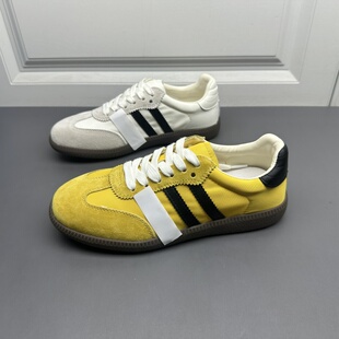 百搭平底透气舒适休闲板鞋 撤柜处理2025新款 时尚 女经典 真皮德训鞋