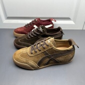 处理真皮德训鞋 女2026年新款 复古内增高系带时尚 撤柜断码 休闲鞋