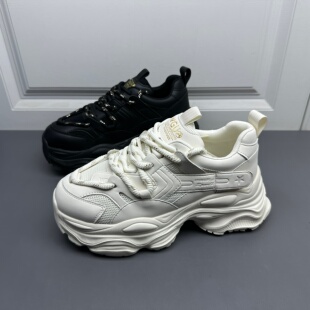 厚底轻便舒适透气运动鞋 时尚 女新款 品牌撤柜清仓处理真皮老爹鞋