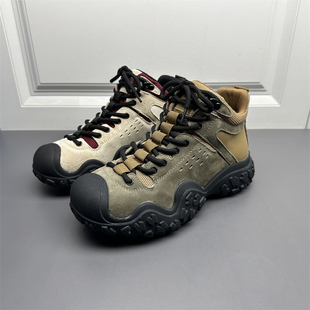 专柜撤柜清仓真皮女鞋春秋款厚底百搭防踢头防滑户外运动登山鞋