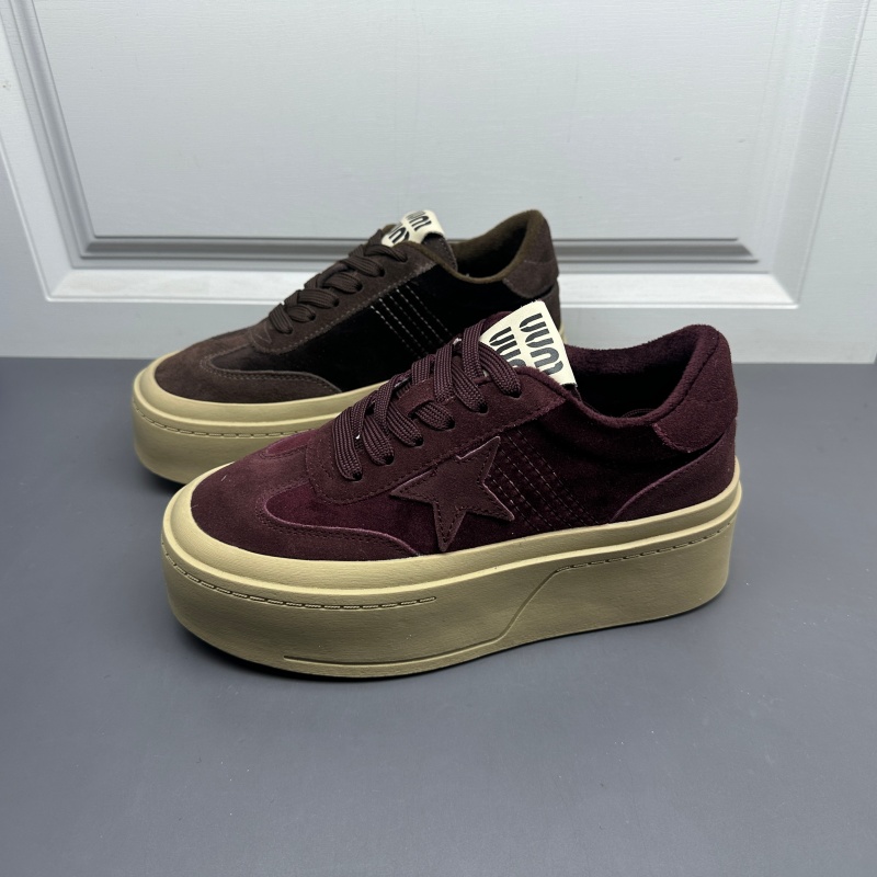 厚底磨砂牛皮防滑耐磨休闲板鞋