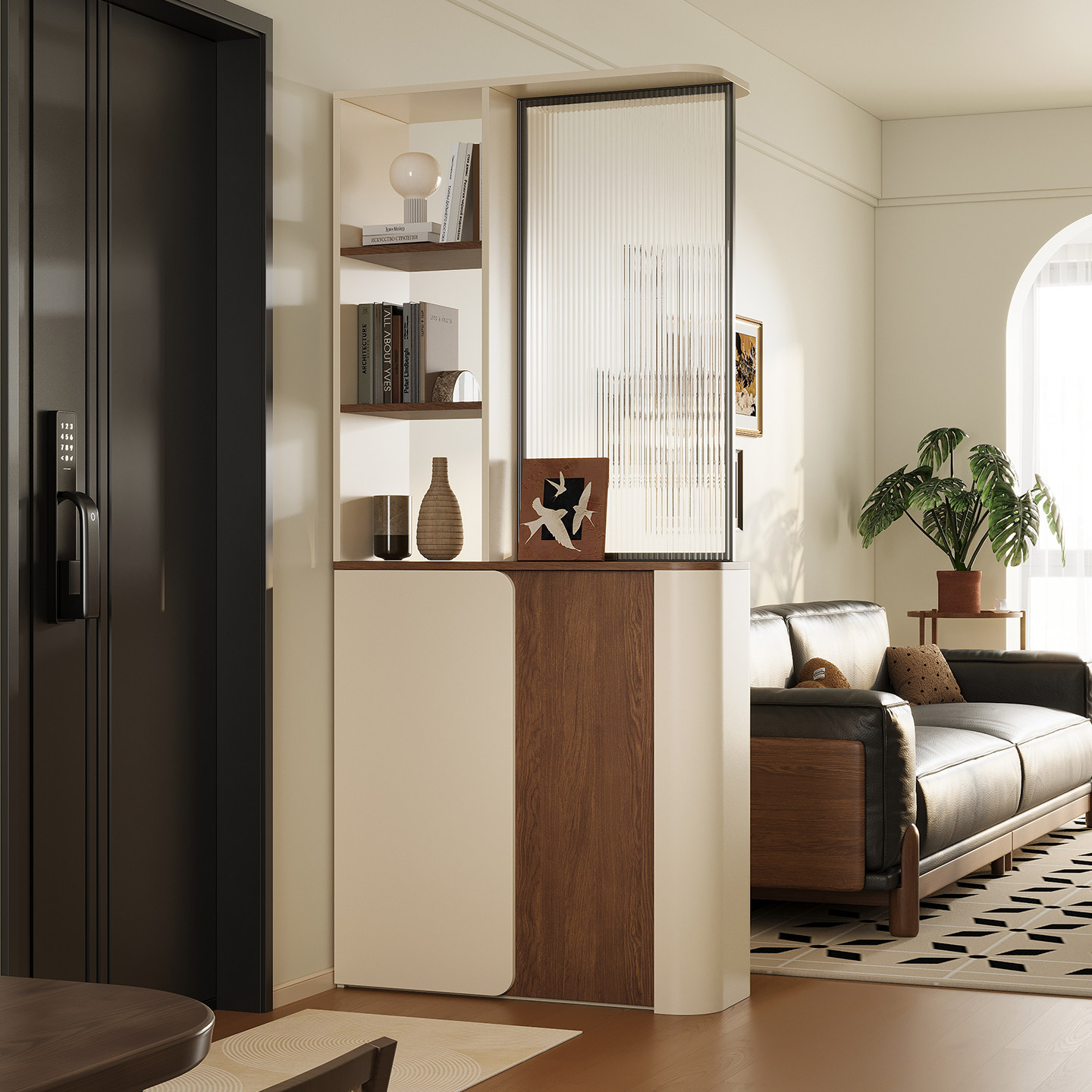 奶油中古风入户玄关柜正对门屏风柜隔断柜客厅双面圆弧柜一体鞋柜,住宅家具,门厅/玄关柜/玄关架,淘宝优惠券,粉丝福利购,淘宝优惠卷