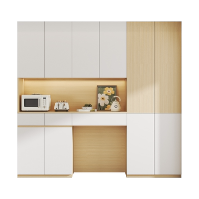 依雪日式原木风餐边柜餐桌收纳柜