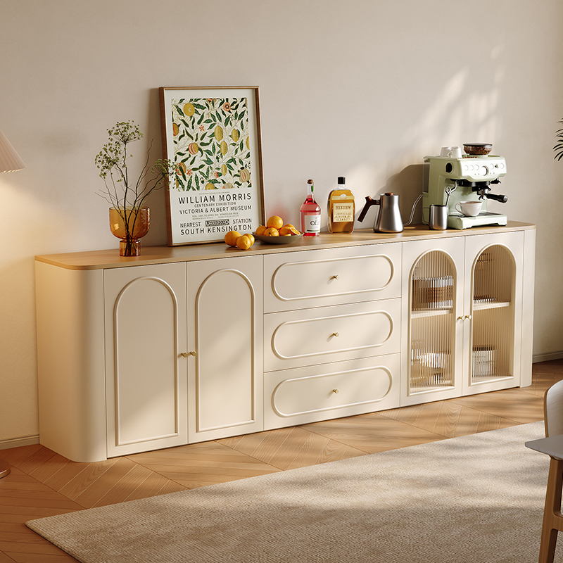 依雪高级感圆弧定制餐边柜茶水柜