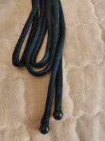 Silk, mulberry silk, pure black jacquard, Chinese-style waist rope belt, jade bead pendant (1.85 meters) thumbnail 4