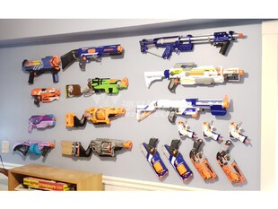 NERF软弹枪通用 收纳架 挂壁挂墙悬挂格纳陈列支架▲沙扎比部落