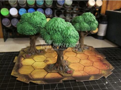 幽暗港GLOOMHAVEN 3格树木桌游场景道具 跑团道具▲沙扎比部落