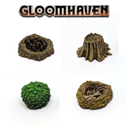 幽暗迷城GLOOMHAVEN 场景道具 小草丛 巢穴 木桩 陷阱