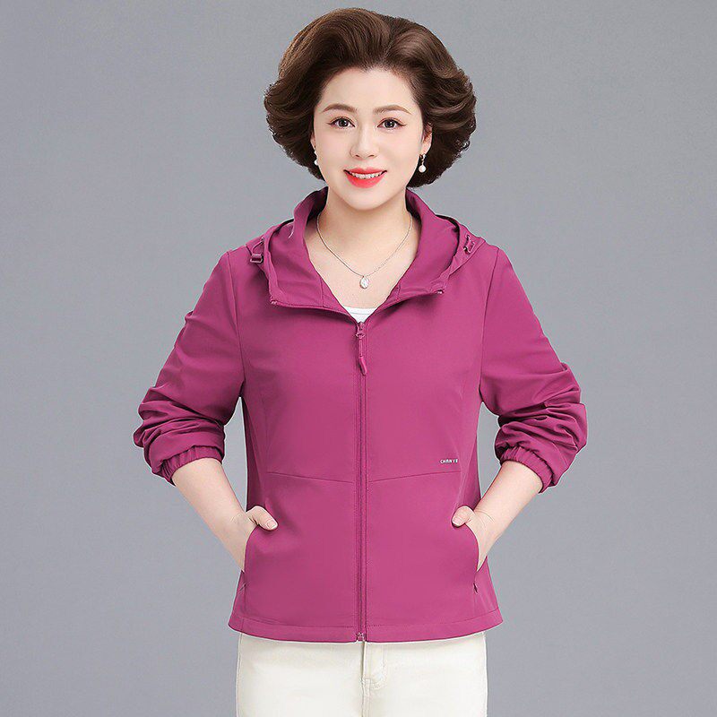 时尚妈妈春装外套洋气2026新款中老年女春秋夹克衫阔太太高端上衣