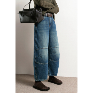 防鼓包工装 女春秋九分裤 范 靴伴侣弯刀牛仔裤 chill鞋 TidePA