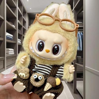 49现货17厘米马卡龙坐坐派搪胶娃衣一代二代拉布公仔换娃衣服