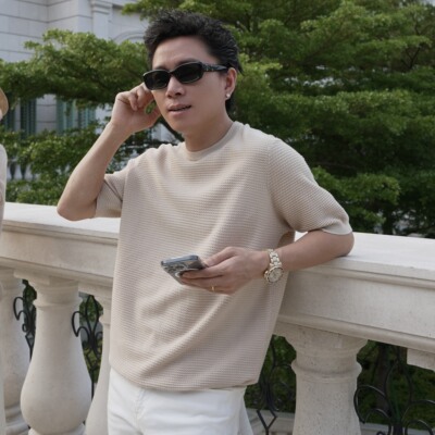 SEASON MARK新款老钱风针织纯色圆领短袖商务休闲百搭舒适男女T恤