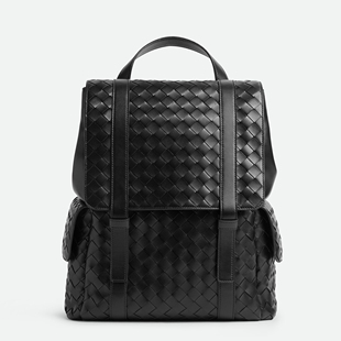 SEASONMARK简约时尚牛皮编织双肩包商务通勤旅行电脑包大容量背包