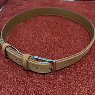 SEASON MARK骆马棕反毛皮皮带商务百搭带扣牛皮腰带男士真皮腰链