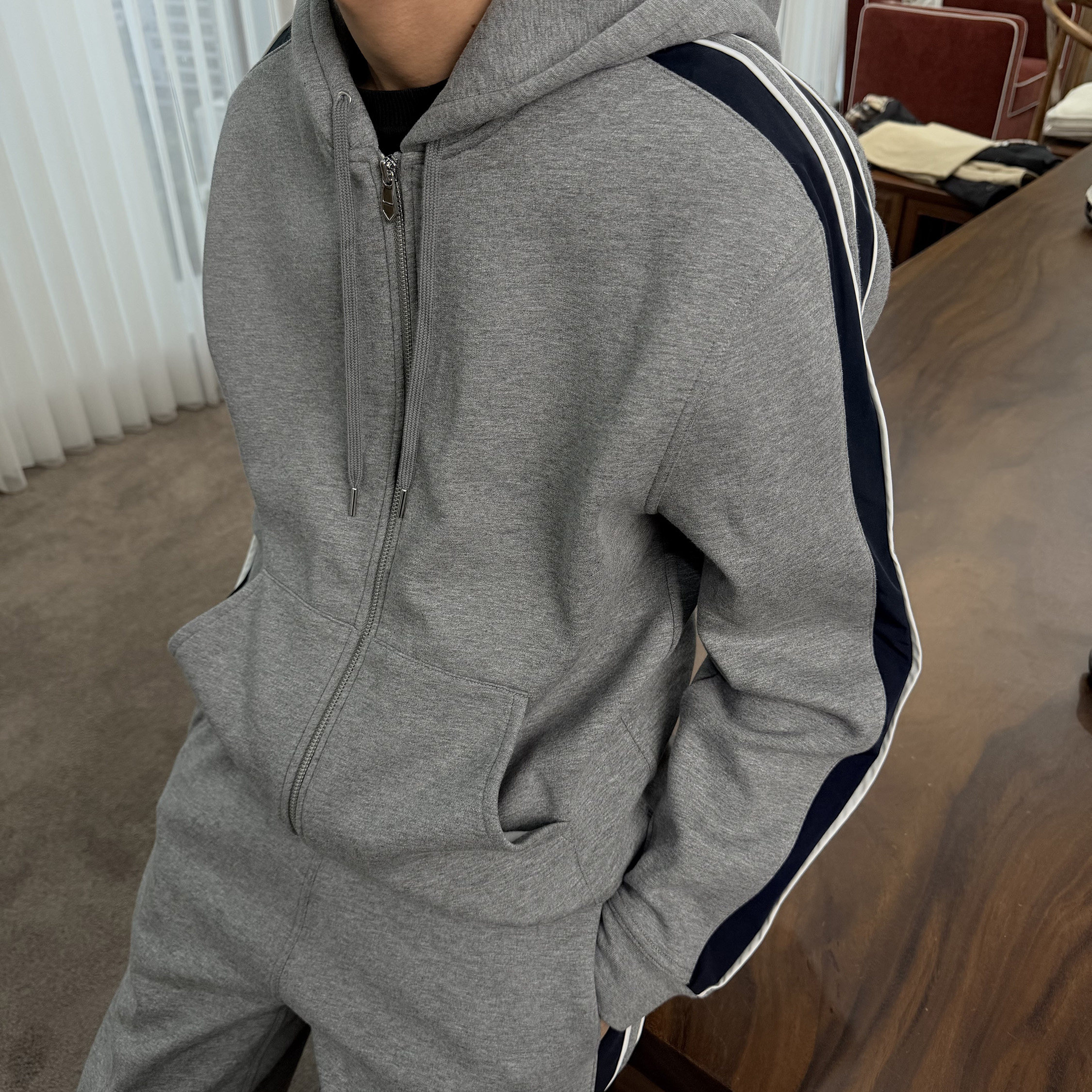 SEASON MARK时尚撞色休闲套装通勤运动舒适长袖保暖套装男士秋冬,男装,时尚套装,淘宝优惠券,粉丝福利购,淘宝优惠卷