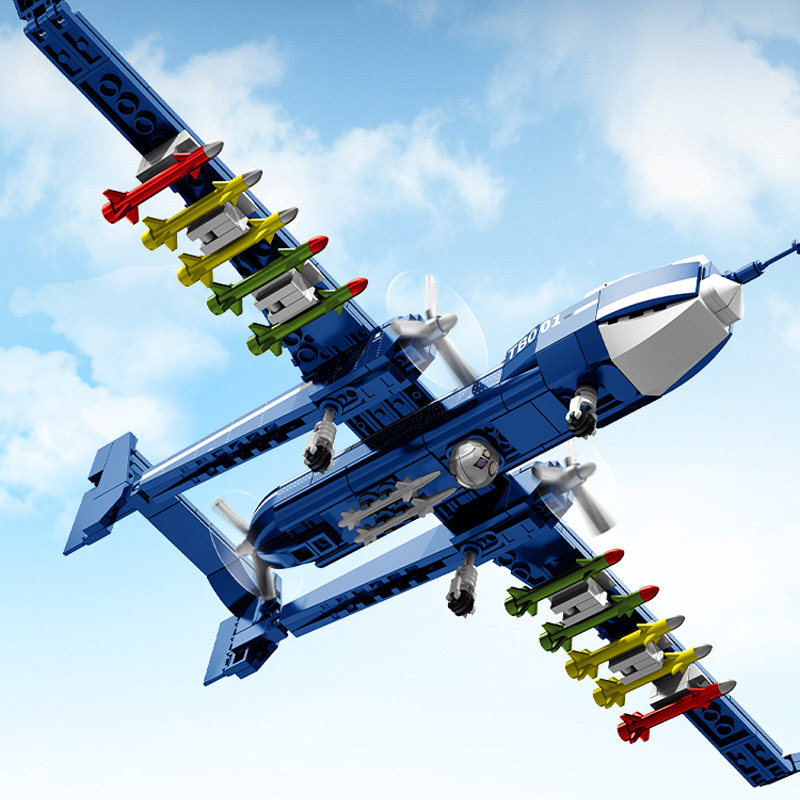 森宝积木双尾蝎无人机飞机收藏国产拼搭积木模型拼装益智玩具